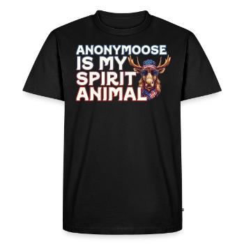 Anonymousoose est mon animal spirituel orignal cool - T-shirt Premium bio Homme - noir - Devant - Nico (187cm)