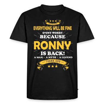 Tout ira bien Ronny est de retour - T-shirt Premium bio Homme - noir - Devant - Nico (187cm)