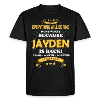 Tout ira bien Jayden est de retour - T-shirt Premium bio Homme - noir - Devant - Nico (187cm)