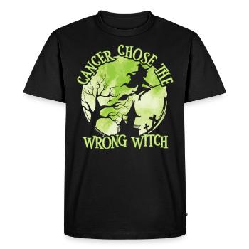 Sensibilisation au lymphome de la chaux sorcière cancéreuse - T-shirt Premium bio Homme - noir - Devant - Nico (187cm)