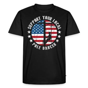 Soutenez votre monteur de lignes Pole Dancer local - T-shirt Premium bio Homme - noir - Devant - Nico (187cm)