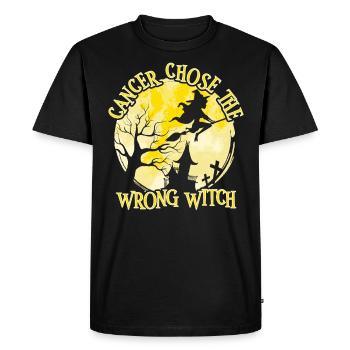 Cancer Sorcière Sarcome jaune Cancer des os - T-shirt Premium bio Homme - noir - Devant - Nico (187cm)