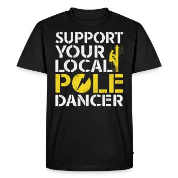 Soutenez votre monteur de lignes Pole Dancer local - T-shirt Premium bio Homme - noir - Devant - Nico (187cm)