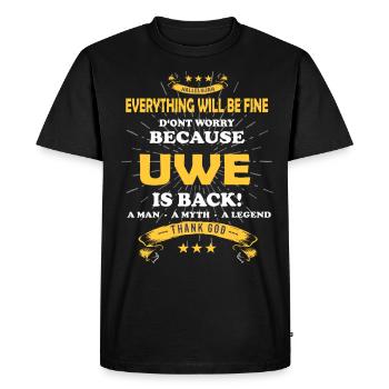 Tout ira bien Uwe est de retour - T-shirt Premium bio Homme - noir - Devant - Nico (187cm)