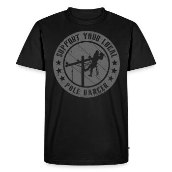 Soutenez votre monteur de lignes Pole Dancer local - T-shirt Premium bio Homme - noir - Devant - Nico (187cm)