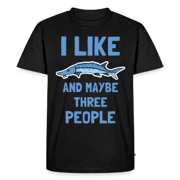 I like sturgeons and maybe three people - Men's Premium Organic T-Shirt - black - Front - Nico (187cm)