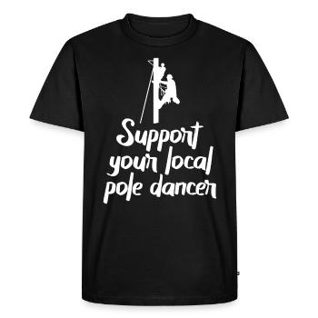 Soutenez votre monteur de lignes Pole Dancer local - T-shirt Premium bio Homme - noir - Devant - Nico (187cm)