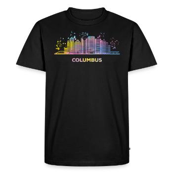 Columbusite Skyline Columbus - T-shirt Premium bio Homme - noir - Devant - Nico (187cm)