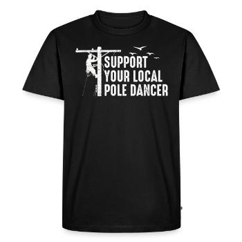 American Lineman Powerline Worker Design - Men's Premium Organic T-Shirt - black - Front - Nico (187cm)