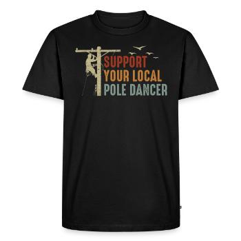 Soutenez votre monteur de lignes Pole Dancer local - T-shirt Premium bio Homme - noir - Devant - Nico (187cm)