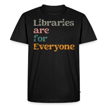 Libraries are for everyone to read - Men's Premium Organic T-Shirt - black - Front - Nico (187cm)