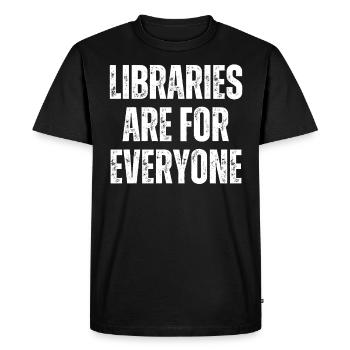 Libraries are for everyone to read - Men's Premium Organic T-Shirt - black - Front - Nico (187cm)