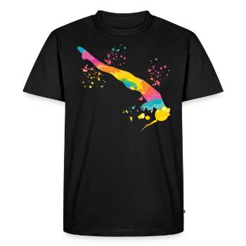 Plongée Plongée synchronisée - T-shirt Premium bio Homme - noir - Devant - Nico (187cm)