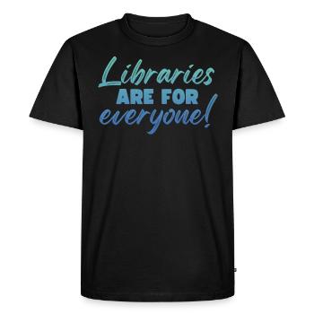 Libraries are for everyone to read - Men's Premium Organic T-Shirt - black - Front - Nico (187cm)