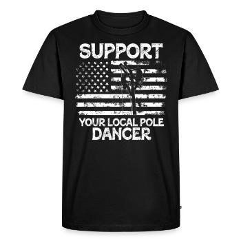 Soutenez votre monteur de lignes Pole Dancer local - T-shirt Premium bio Homme - noir - Devant - Nico (187cm)