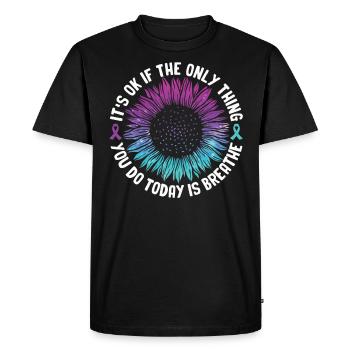 Sensibilisation à la prévention du suicide - T-shirt Premium bio Homme - noir - Devant - Nico (187cm)