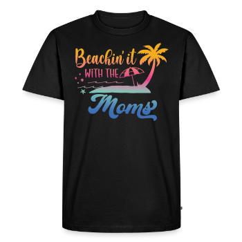 Vacances à la plage avec les mères le week-end - T-shirt Premium bio Homme - noir - Devant - Nico (187cm)