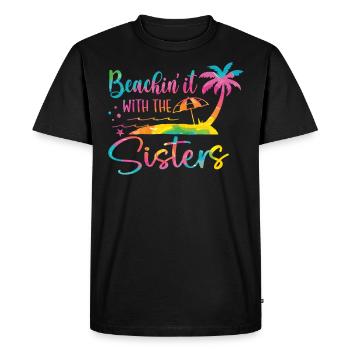 S’échouer avec le voyage des sœurs - T-shirt Premium bio Homme - noir - Devant - Nico (187cm)