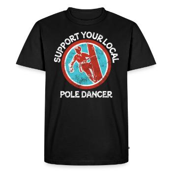 Soutenez votre monteur de lignes Pole Dancer local - T-shirt Premium bio Homme - noir - Devant - Nico (187cm)