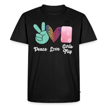 Week-end de filles Paix Amour Filles Voyage - T-shirt Premium bio Homme - noir - Devant - Nico (187cm)