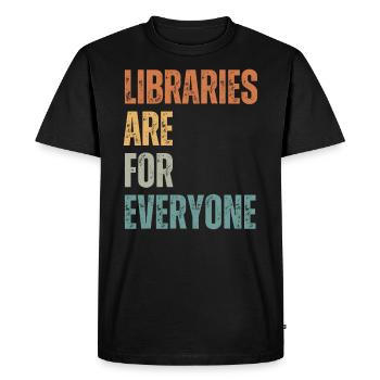 Libraries are for everyone to read - Men's Premium Organic T-Shirt - black - Front - Nico (187cm)