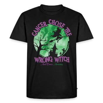Cancer Sorcière Vert Violet Anal Cancer - T-shirt Premium bio Homme - noir - Devant - Nico (187cm)