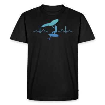 Ailes Surfer Wingsurfing Ailes Rétro Foil - T-shirt Premium bio Homme - noir - Devant - Nico (187cm)