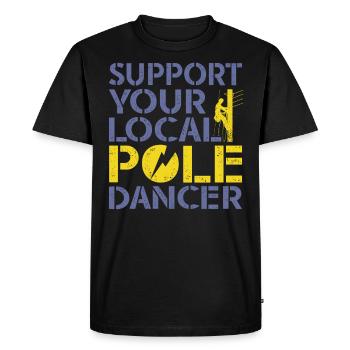 American Lineman Powerline Worker Design - Men's Premium Organic T-Shirt - black - Front - Nico (187cm)