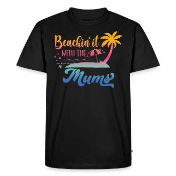 Vacances à la plage avec les mères le week-end - T-shirt Premium bio Homme - noir - Devant - Nico (187cm)