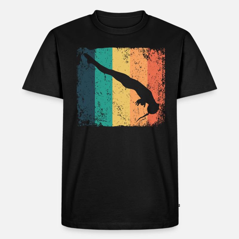 Synchronisierter Wassertaucher High Diver - Männer Premium Bio T-Shirt - Schwarz