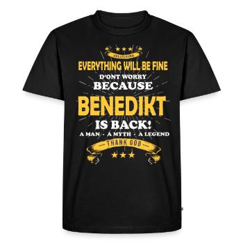 Tout ira bien Benedikt est de retour - T-shirt Premium bio Homme - noir - Devant - Nico (187cm)