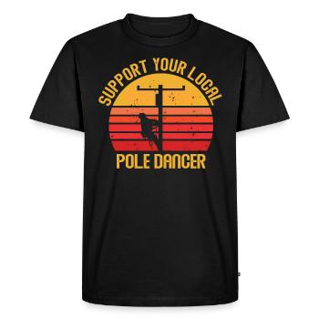 Soutenez votre monteur de lignes Pole Dancer local - T-shirt Premium bio Homme - noir - Devant - Nico (187cm)
