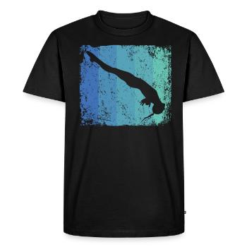 Plongeon, Saut artistique, Plongeon synchronisé - T-shirt Premium bio Homme - noir - Devant - Nico (187cm)