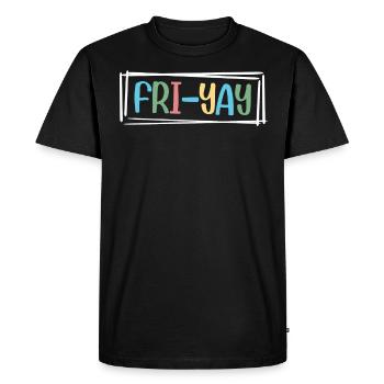 Fri Yay Enseignants Ambiance du week-end de l’école - T-shirt Premium bio Homme - noir - Devant - Nico (187cm)