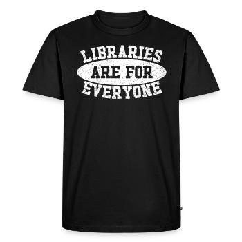 Libraries are for everyone to read - Men's Premium Organic T-Shirt - black - Front - Nico (187cm)