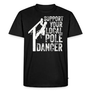 Soutenez votre monteur de lignes Pole Dancer local - T-shirt Premium bio Homme - noir - Devant - Nico (187cm)