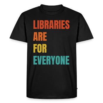 Libraries are for everyone to read - Men's Premium Organic T-Shirt - black - Front - Nico (187cm)