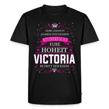 Son Altesse Victoria entre dans la pièce - T-shirt Premium bio Homme - noir - Devant - Nico (187cm)