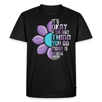 Sensibilisation à la prévention du suicide - T-shirt Premium bio Homme - noir - Devant - Nico (187cm)