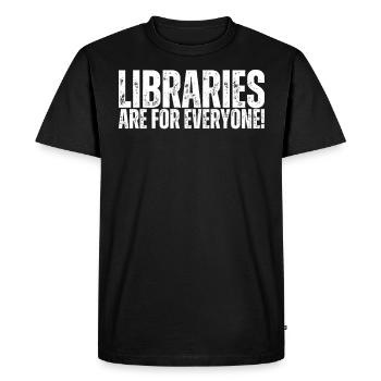Libraries are for everyone to read - Men's Premium Organic T-Shirt - black - Front - Nico (187cm)