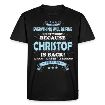 Tout ira bien Christof est de retour - T-shirt Premium bio Homme - noir - Devant - Nico (187cm)