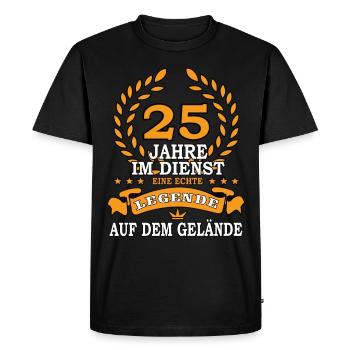 25 Jahre im Dienst, eine Legende auf dem Geleände - Männer Premium Bio T-Shirt - Schwarz - Vorne - Nico (187cm)