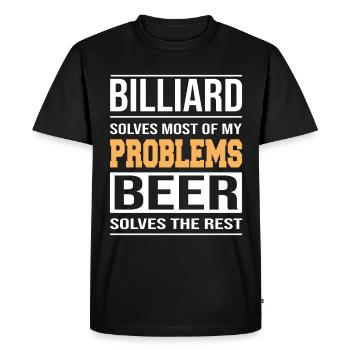 Billiards solves most of my problems Design - Men's Premium Organic T-Shirt - black - Front - Nico (187cm)
