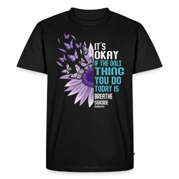Sensibilisation à la prévention du suicide - T-shirt Premium bio Homme - noir - Devant - Nico (187cm)