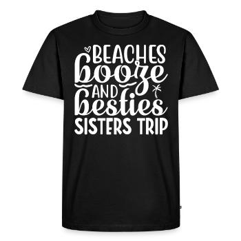 Plages, boissons alcoolisées et voyages des meilleures amies - T-shirt Premium bio Homme - noir - Devant - Nico (187cm)