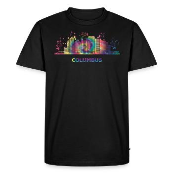 Columbusite Skyline Columbus - T-shirt Premium bio Homme - noir - Devant - Nico (187cm)