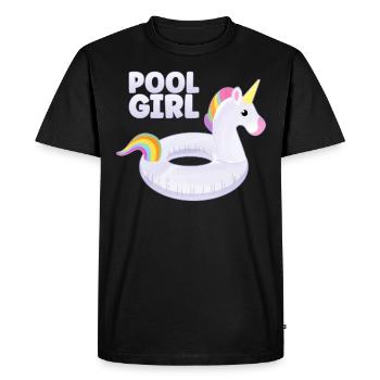 Pool Girl Unicorn Floatie Swimming Pool - Men's Premium Organic T-Shirt - black - Front - Nico (187cm)