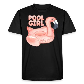 Piscine Fille Flamingo Floatie Piscine - T-shirt Premium bio Homme - noir - Devant - Nico (187cm)