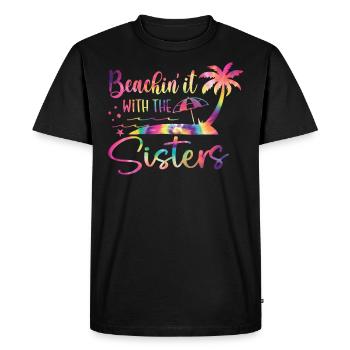 S’échouer avec le voyage des sœurs - T-shirt Premium bio Homme - noir - Devant - Nico (187cm)