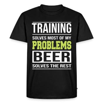 Formation exceptionnelle et réussie - T-shirt Premium bio Homme - noir - Devant - Nico (187cm)